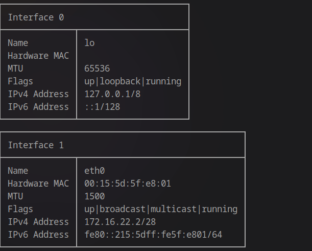 Network Interface Configuration