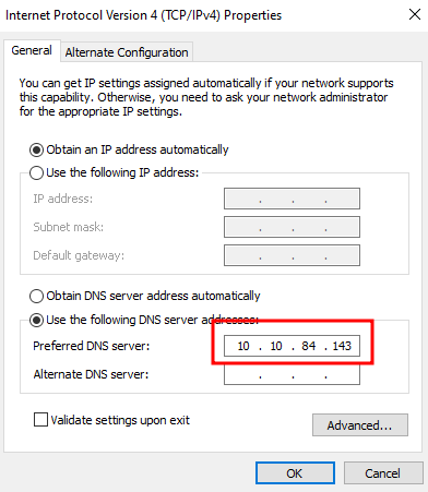 DC IP configuration