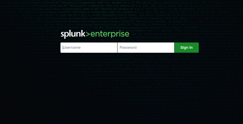 Splunk Login Interface