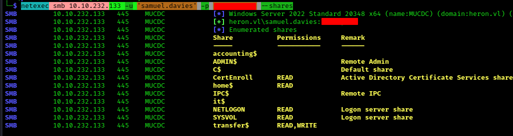 SMB shares for Samuel