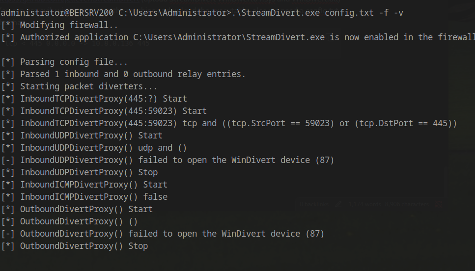 StreamDivert Configuration
