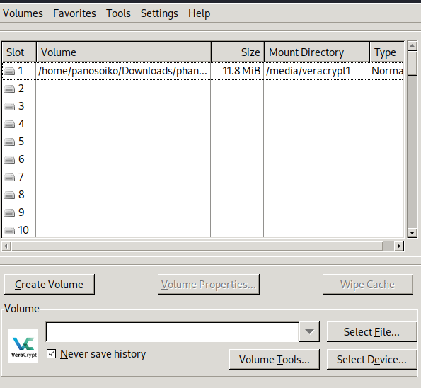 VeraCrypt Mount