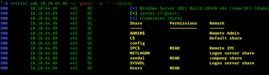 Guest SMB Enumeration Results