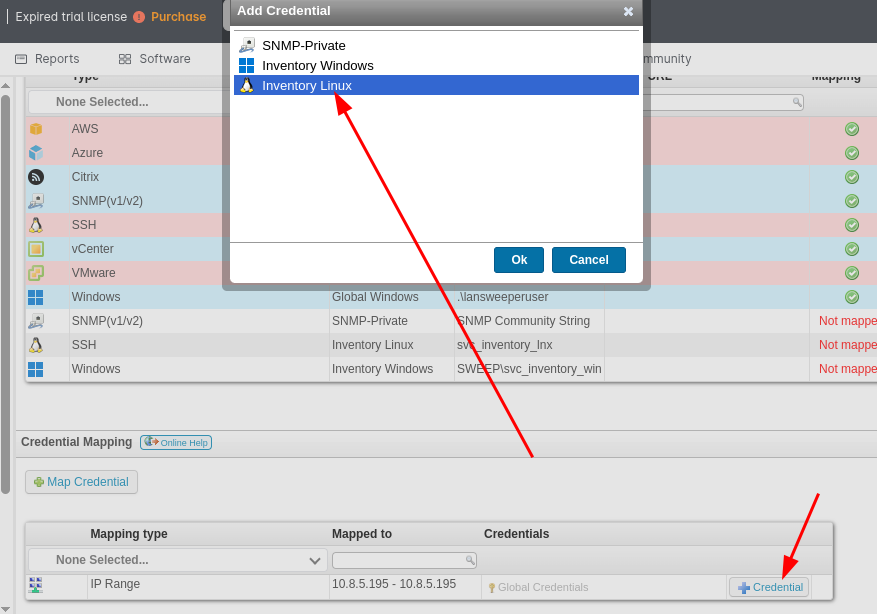 Adding credential mapping