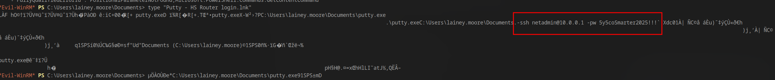 Cleartext Password in LNK File