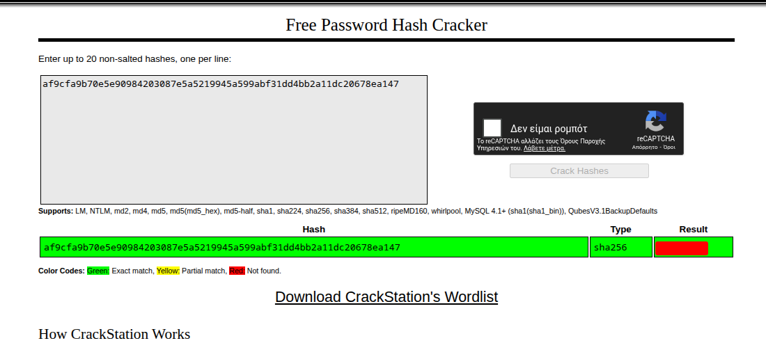 Cracked Password