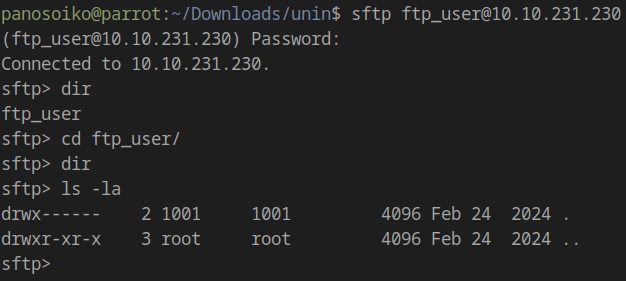 SFTP connection established